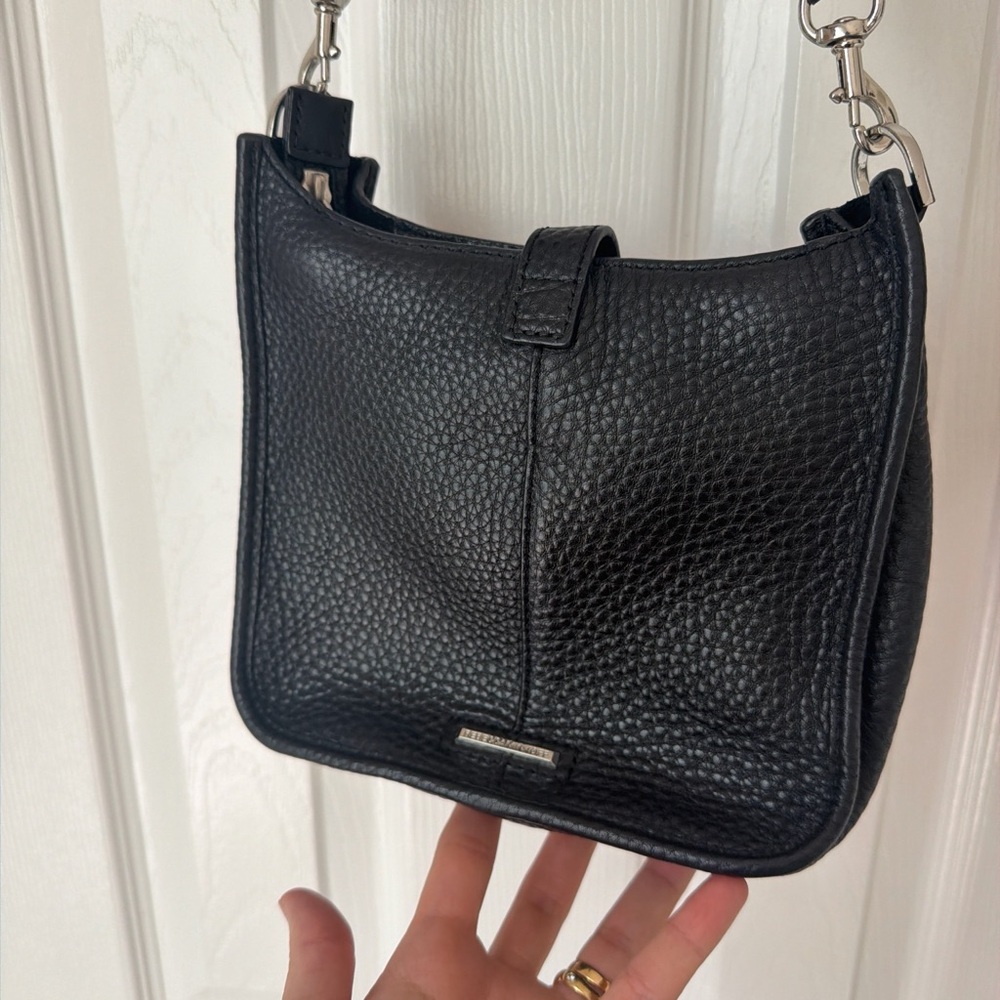 Rebecca Minkoff Black Textured Leather Crossbody Bag - Picture 3 of 6